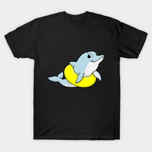 Dolphin at swimming with swim ring T-Shirt
